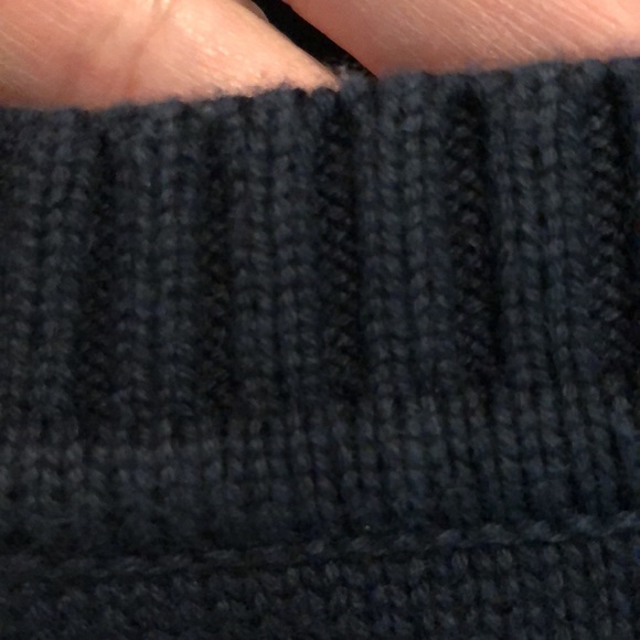 Vintage 90’s LL Bean size Large Tall Classic Crewneck Sweater 100% Cotton Navy - Picture 9 of 13